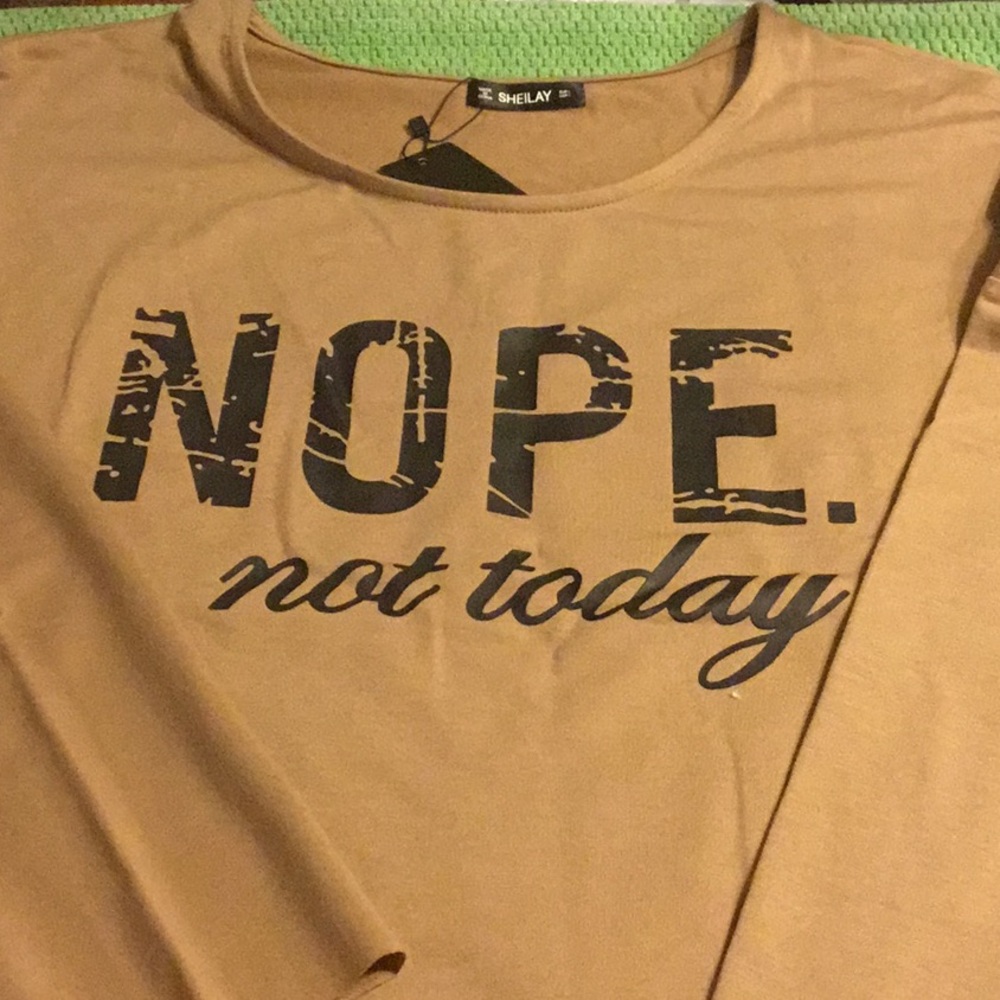 NWT Tan Graphic Women's Top